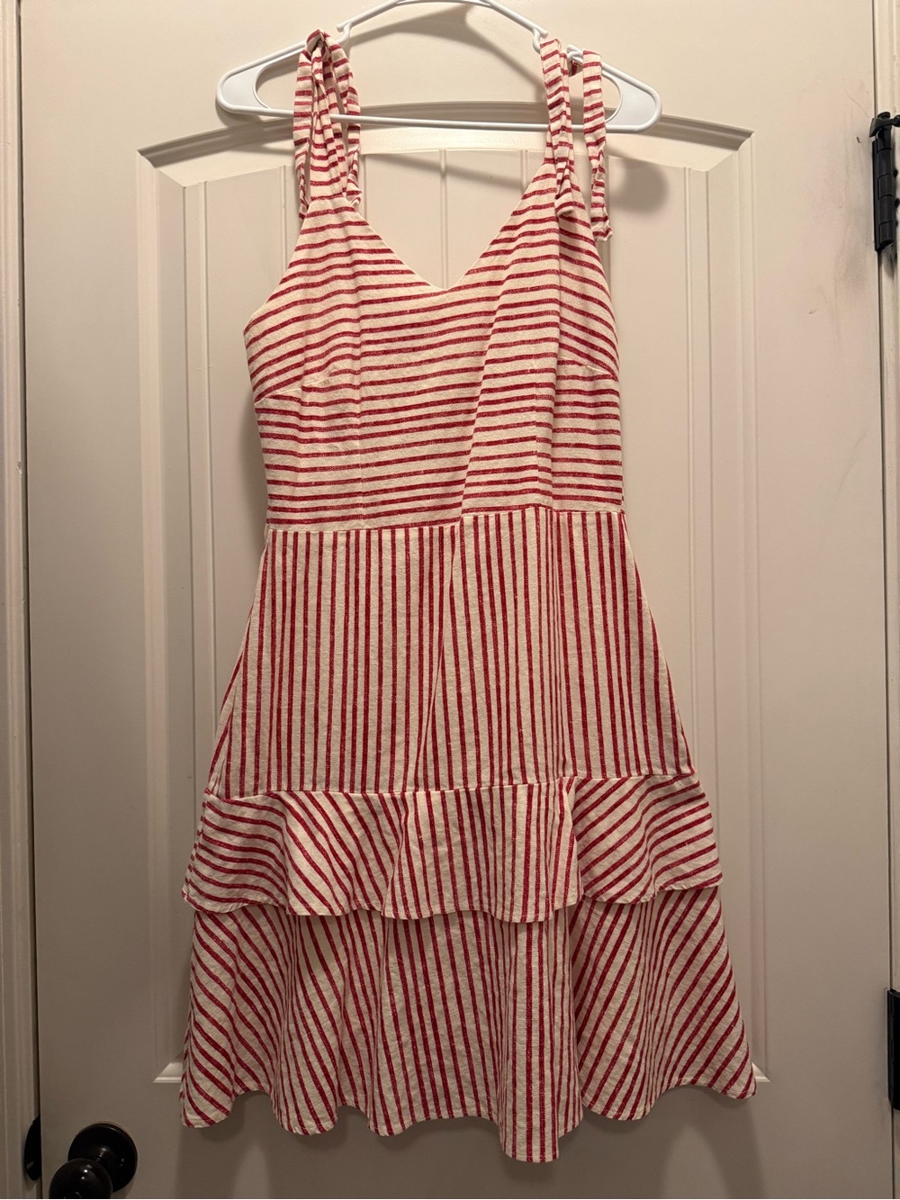 Striped Red and White Tie-Strap Sundress